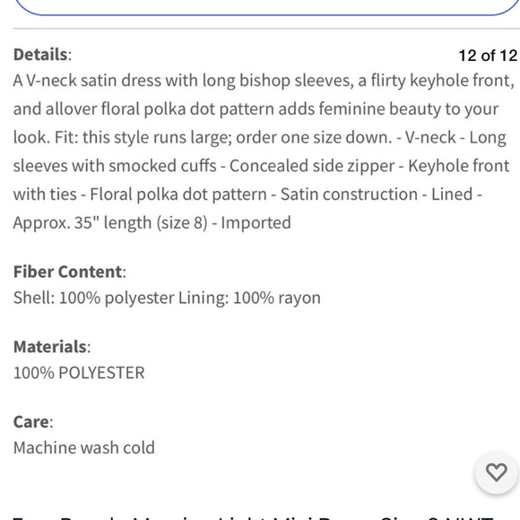 Free People Mini Dress Size 6 Burgundy - Picture 8 of 8